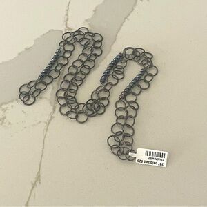 Sterling Silver 925 black oxidized chain with 3 stations of Fresh Water Pearls